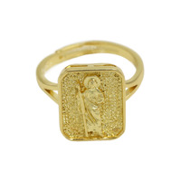 Vente en gros plaqué or Vierge Marie Bague manchette ouverte réglable Religion Bijoux catholiques