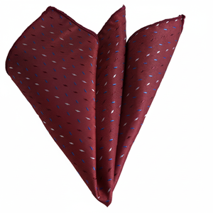 ผ้าพันคอ jacquard เรขาคณิตสีขาวและสีน้ำเงินเบอร์กันดี - Product Image 2