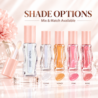Huile à lèvres hydratante et repulpante à changement de couleur, design vague, 3 ml, 6 styles, faible MOQ, vente en gros à partir d'1 pièce