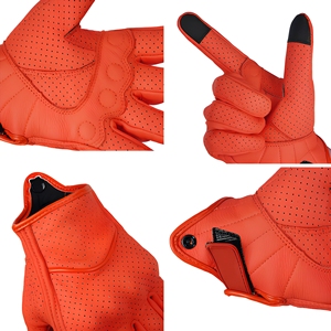 Gants de moto toutes saisons en cuir à écran tactile, protection complète des doigts, imperméables, légers, avec logo personnalisé, gants de course - Product Image 4