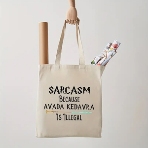 1 ud. Sarcasmo porque <span class=keywords><strong>Avada</strong></span> Kedavra es patrón ilegal Tote Canvas Bolso de hombro personalizado para viaje Bolso reutilizable para mujer - Product Image 6