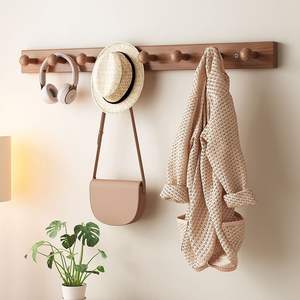 Crochet à vêtements en bois massif, montage mural <span class=keywords><strong>sans</strong></span> perçage, <span class=keywords><strong>porte</strong></span>-chapeau, mur de chambre à coucher, <span class=keywords><strong>porte</strong></span>-vêtements de <span class=keywords><strong>porte</strong></span>, <span class=keywords><strong>porte</strong></span>-vêtements de luxe pour hôtel - Product Image 1