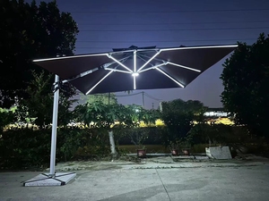 <span class=keywords><strong>Tente</strong></span> cantilever moderne en aluminium 3x3 grande <span class=keywords><strong>pour</strong></span> 5 à 8 personnes, idéale <span class=keywords><strong>pour</strong></span> patio, jardin, cour, parc, hôtels, plages, avec éclairage <span class=keywords><strong>solaire</strong></span> LED - Product Image 5