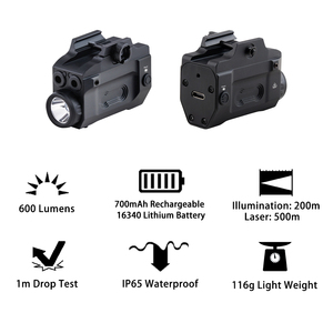 Type-C sạc trực tiếp chiến thuật dẫn đèn Pin Kép <span class=keywords><strong>Laser</strong></span> designator 500m chùm khoảng cách IP65 đánh giá 600LM cao thông lượng chiếu sáng cho - Product Image 4