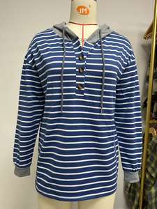 Sweat-shirt décontracté pour femme, automne-hiver, uni, avec empiècements de couleur contrastée, à capuche, manches régulières, ample, anti-froissement - Product Image 6