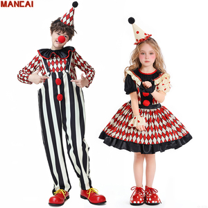 Disfraz de <span class=keywords><strong>Payaso</strong></span> de Terror Divertido para Niños de 3 a 10 Años, Traje Rojo con Rayas Blancas y Diamantes, para Halloween, Carnaval, Cosplay, Fiestas y Actuaciones - Product Image 1