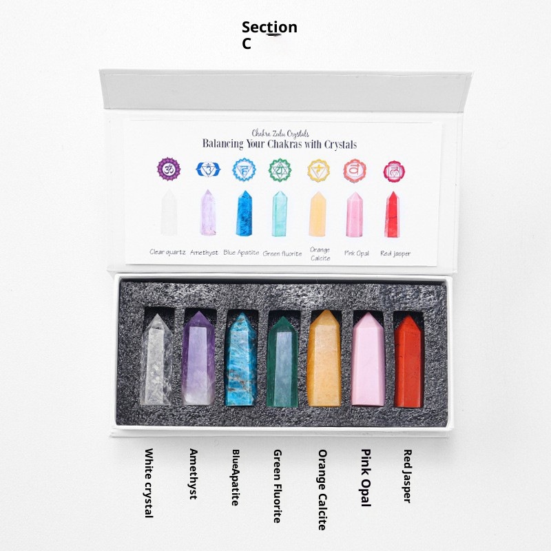 7 Pieces Crystal Wand Set Style C