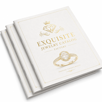 Service d'impression de brochures de bijoux, impression offset couleur haute qualité, estampage à chaud UV sélectif
