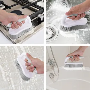 Brosse de nettoyage en plastique Durable avec poignée pour salle de bain et douche, meilleure vente