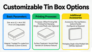 Professionelle Fabrik Maßgeschneiderte Kleine Metall Scharnier-Blechdose Verpackung Schiebe-Blechetui Geschenkbox - Product Image 3