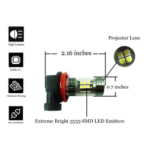 Para Toyota Tacoma 2012-2019, 2x Luces Antiniebla LED Blancas Brillantes de 6000K, Bombillas 3535-SMD - Product Image 5