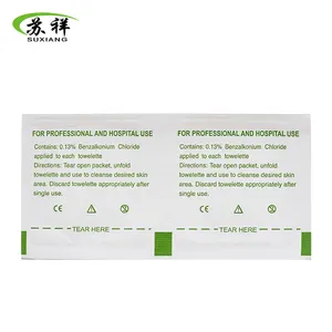 Benzalkonium Chloride Antiseptic Towelette First Aid Wound Hand Sanitizing Wipes For Cleaning Use BZK Wet Wipes