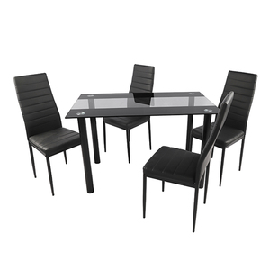 Set di tavoli da pranzo impilabili esterni moderni rettangolari di lusso a 4 <span class=keywords><strong>sedie</strong></span> - Product Image 6