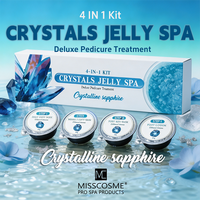 Kit de Pédicure Spa 4-en-1 aux Cristaux de Gelée, Traitement Purifiant Deluxe pour les Pieds au Saphir, Marque Privée en Gros pour Fournitures de Spa Ongulaire