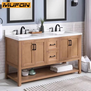 American Style Design White Oak <strong>Bathroom</strong> Shaker Vanities <strong>Cabinets</strong> Furniture Set Bath Wash Solid <strong>Wood</strong> <strong>Bathroom</strong> <strong>Cabinet</strong> - Product Image 1