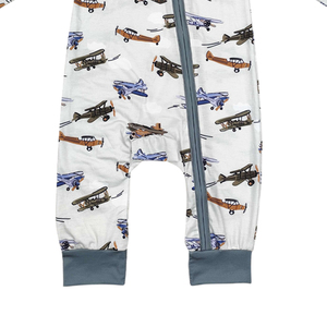 Wholesale Infant and Toddler Boy Clothing Cool Helicopter Romper with Long Sleeve Zipper <b>Jumpsuit</b> Bubble Design ODM Supply - Product Image 3