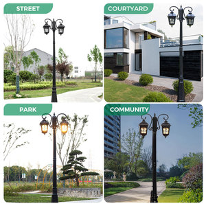 Avrupa Klasik Bahçe LED Lambası IP65 Dereceli Alüminyum Gövde AC Güçlü Vintage Sokak Lambaları Antik Lamba Direği CRI 80 3500K Sıcak Beyaz - Product Image 5
