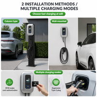 Chargeur de véhicule électrique commercial Type 2 11KW 22KW Triphasé STATION DE RECHARGE VE OCPP 1.6 4G WiFi Montage mural ou sur poteau