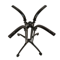 Base de table en fonte à quatre pieds personnalisable 590x590xH720mm, finition noir mat avec pieds en fonte de type sabot