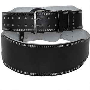 Ceinture de musculation en cuir, 4 pouces, 6 pouces, avec rembourrage pour le soutien du dos, boucle à double ardillon, pour squats, soulevés de terre, entraînement en salle de sport, pour hommes et femmes - Product Image 1