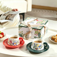 Set Cangkir dan Piring Keramik Desain Niche Minimalis Kreatif Hadiah untuk Ulang Tahun atau Pernikahan Penggunaan di Rumah Set Cangkir Kopi