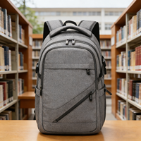 Sac à dos de voyage décontracté pour ordinateur portable en polyester avec fermeture éclair de 18 pouces, design personnalisé pour hommes