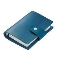 Organisateur de bagues en cuir de vachette véritable de taille A8 5 trous argent rétro avec mini cahier 15 MM pour cadeaux