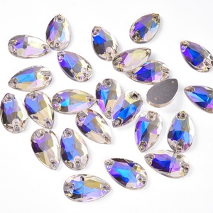 OLeeya Usine Vente en Gros 3A Verre Cristal Clair de Lune Larme Rivoli Cosmique Navette Fantaisie Pierres Coudre sur Strass pour Vêtement - Product Image 4