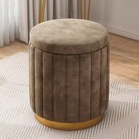 Tabouret de maquillage bas moderne et écologique en velours doux, avec rangement intégré, pour chambre à coucher et coiffeuse
