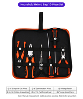 Ensemble d'outils de mécanicien professionnel avec pinces combinées, clé à molette réglable, tournevis, clé hexagonale, marteau à griffes, kit d'outils à main