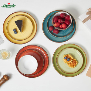 ชุดอาหารเซรามิกหลากสีขายส่ง, จานและชามสโตนแวร์, ชุดภาชนะพอร์ซเลนทนทานสำหรับร้านอาหาร ขายออนไลน์ - Product Image 4