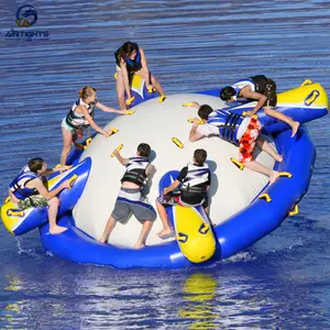 Floating inflatable saturn big water game toys on sea