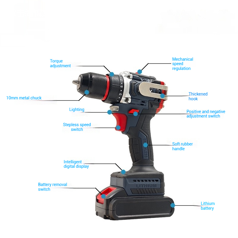 Super Discount Brushless Dc Motor Drill 50Nm Torque Brushless Drill Machine Power Tools Set See for Metal Working · image 2