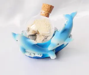 Ultima bottiglia di sabbia di qualità Premium artigianale in resina di design delfino per la decorazione domestica