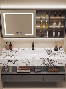 <span class=keywords><strong>Lavabo</strong></span> de Baño para Hotel, Estilo Losa de Piedra, Encimera de Acero Inoxidable, <span class=keywords><strong>Lavabo</strong></span> Empotrado sin Juntas, Doble Capa - Product Image 1