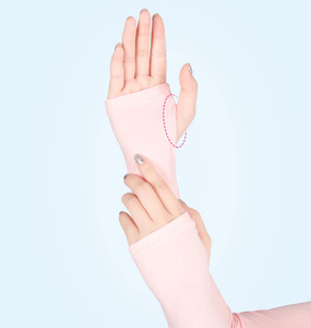 OEM — 50 + masque de refroidissement en soie glacée, matériel de cyclisme résistant à odeur, coupe au soleil, disponible en blanc et en noir, peut être accroché aux doigts, ou au coude, manches de dentelle - Product Image 3