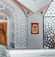 Jam azan jam Minggu waktu dunia pabrik grosir jam kayu Islam dinding led mosuqe alharameen alfajr