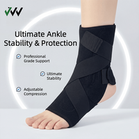 Attelle de cheville en polyester unisexe avec ressorts métalliques de compression pour la prévention des entorses et la course à pied