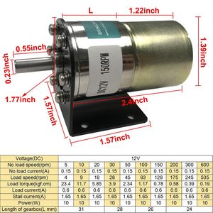 Moteur à engrenages micro DC 12V 5 tr/min Bringsmart, boîtier de 37 mm de diamètre avec support de montage au pied et arbre de sortie centralisé - Product Image 3