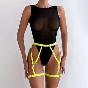 Lingerie féminine ODM sexy en maille colorée avec <span class=keywords><strong>porte</strong></span>-jarretelles, combinaison en polyester, modèle de sous-vêtements pour femme - Product Image 2