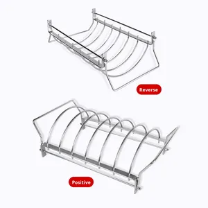 Meigo Stainless Steel Wire Barbecue <strong>Rack</strong> Foldable <strong>Lamb</strong> Chop &amp; Steak <strong>Rack</strong> Portable Easy to Clean Outdoor <strong>BBQ</strong> Tool - Product Image 1