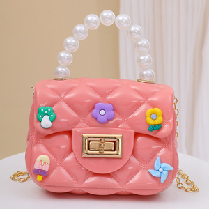 2024 DIY dekorasi karton gadis kecil mini tas selempang bahu rantai lucu dompet koin anak-anak tas jeli anak - Product Image 3