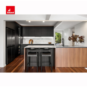 Alland <span class=keywords><strong>melamine</strong></span> Modular đảo Hiện Đại Đồ nội thất bán buôn tổ chức nhà bếp nhỏ thiết kế nhà bếp cabinetry với vòi nước và bồn rửa - Product Image 3
