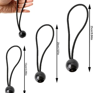 Cordons écologiques pour bâche, 3x10 pièces, sangles élastiques de fixation pour tente, noires, avec attaches à boule élastique pour emballage et jouets - Product Image 2