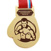 Médaille personnalisée en forme de gant de boxe pour homme musclé, médaille plaquée argent sur mesure pour les compétitions de fitness et de boxe