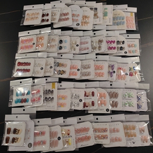 <span class=keywords><strong>Uñas</strong></span> Acrílicas de Diseño Aleatorio al por Mayor, 10 Piezas, <span class=keywords><strong>Uñas</strong></span> Postizas Hechas a Mano Reutilizables de Alta Calidad - Product Image 4