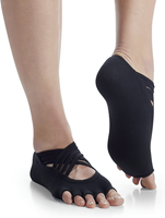 Chaussettes de yoga Gaiam Grippy Studio tricotées antidérapantes à bout ouvert taille unique (noir) en polyester/spandex pour adultes ODM