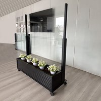 Balustrade en verre rétractable avec jardinières intégrées, directement de l'usine, cloison décorative mobile en verre de sécurité pour restaurant