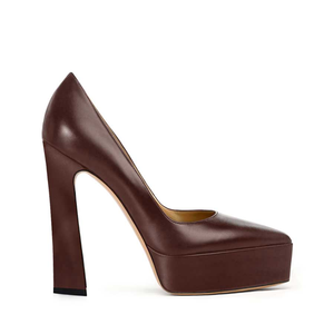 Scarpe da Ufficio Sexy con <span class=keywords><strong>Décolleté</strong></span> in Pelle Fucsia e Denim, Suola Spessa e <span class=keywords><strong>Tacco</strong></span> Grosso per Uso Quotidiano - Product Image 3
