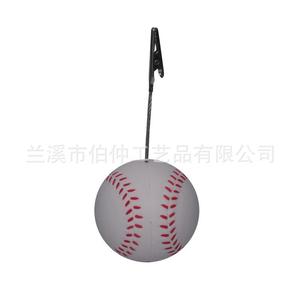 Pu <b>Baseball</b> Business Card Holder White Portable With Clip For Office Use - Product Image 3
